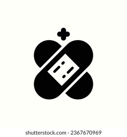 plaster black icon, isolated hospital icon in light background, perfect for website, blog, logo, graphic design, social media, UI, mobile app