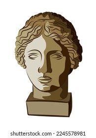 Plaster bust portrait of a girl of the Greek goddess Aphrodite.