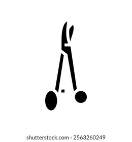 plaster cast scissors fracture injury glyph icon vector. plaster cast scissors fracture injury sign. isolated symbol illustration