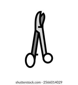 plaster cast scissors fracture injury color icon vector. plaster cast scissors fracture injury sign. isolated symbol illustration