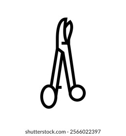 plaster cast scissors fracture injury line icon vector. plaster cast scissors fracture injury sign. isolated contour symbol black illustration