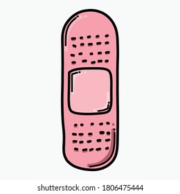 Plaster doodle color vector icon. Drawing sketch illustration hand drawn line.