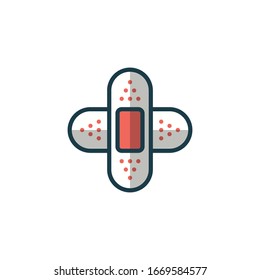 Plaster filled outline icons. Vector illustration. Editable stroke. Isolated icon suitable for web, infographics, interface and apps.