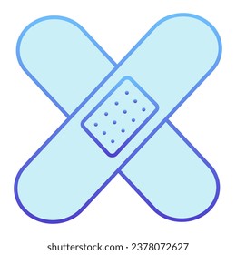 Plaster flat icon. Adhesive bandage blue icons in trendy flat style. Medical tape gradient style design, designed for web and app. Eps 10