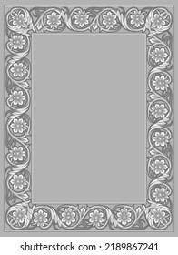 Plaster frame with floral pattern. Vector illustration