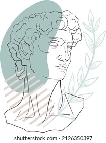 Plaster heads in combination with pastel-colored spots. They will bring the aesthetics of sculptures to your product, and decorate any background