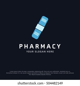 Plaster health logo, abstract vector logo design template icon of company identity symbol concept for therapy service, pharmacy, hospital, medical clinic or any natural health care business