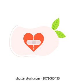 Plaster heart icon illustration vector symbol