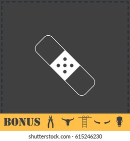 Plaster icon flat. Simple vector symbol and bonus icon
