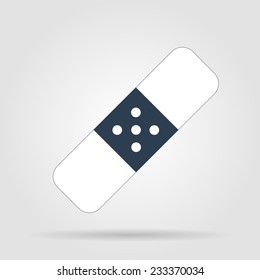 Plaster icon on gray background. Flat  illustrator