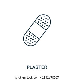 Plaster icon. Outline style icon design. UI. Illustration of plaster icon. Pictogram isolated on white. Ready to use in web design, apps, software, print and background.