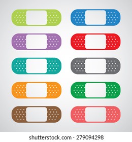 Plaster icon set on gray background 
