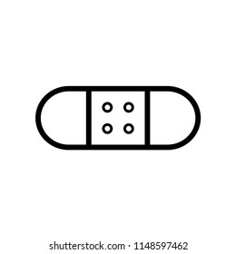 Plaster Icon, stroke outline style. Line vector. Isolate on white background.