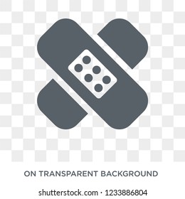 Plaster icon. Trendy flat vector Plaster icon on transparent background from Health and Medical collection. 