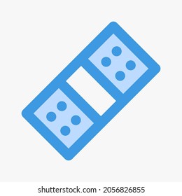 Ilustración vectorial de icono de yeso en azul sobre la medicina, uso para presentación de aplicaciones móviles del sitio web