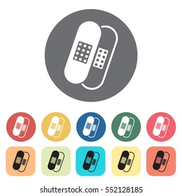 Plaster icons set. Vector illustration
