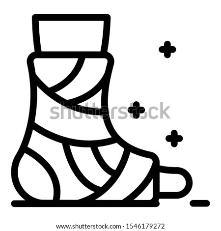 Plaster leg icon. Outline plaster leg vector icon for web design isolated on white background