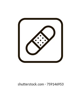 Plaster line icon. High quality black outline logo for web site design and mobile apps. Vector illustration on a white background.