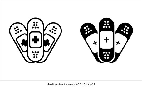 Pflaster-medizinisches Icon-Set. Vektorillustration für Webdesign. Isoliert auf weißem Hintergrund
