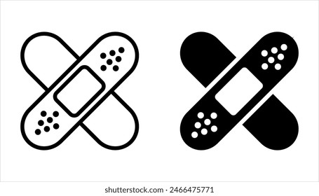 Pflaster-medizinisches Icon-Set. Vektorillustration für Webdesign. Isoliert auf weißem Hintergrund