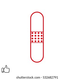plaster, medicine, icon, vector illustration EPS 10