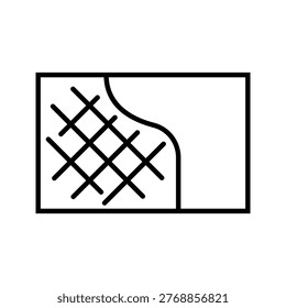 Plaster mesh icon. Industry and building materials line symbol. Black and white.