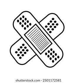 Plaster With Outline Icon black  and white Vector