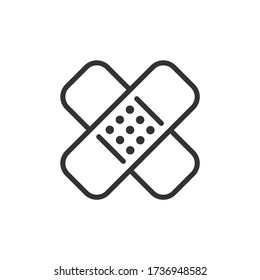 Plaster outline icon. Medicine and healthcare, medical support sign. Vector illustration.