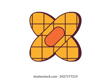 Plaster Retro Flat Sticker Design