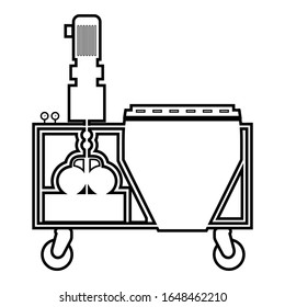 Plaster station Wall decoration machine Solution mixing icon outline black color vector illustration flat style image