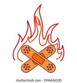 Plaster Streetwear Design White and Orange Color Commercial Use