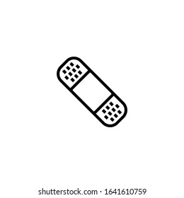 Plaster vector icon in linear, outline style isolated on white background