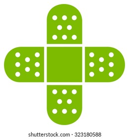 Plaster vector icon. Style is flat symbol, eco green color, rounded angles, white background.