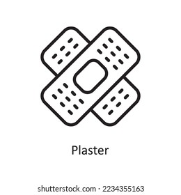 Plaster Vector Outline Icon Design illustration. Medical Symbol on White background EPS 10 File