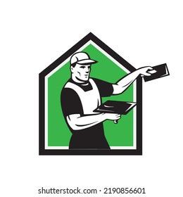 Plaster worker man illustration design