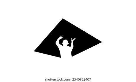 plasterboard installation, black isolated silhouette