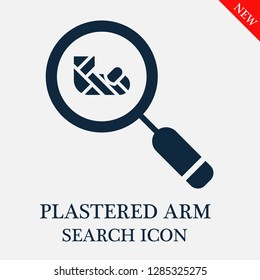 Plastered arm search icon. Editable Plastered arm search icon for web or mobile.