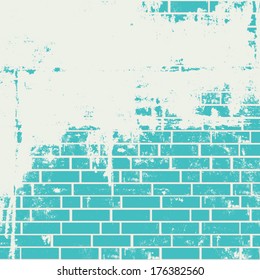 Plastered brick wall. Vector grunge background