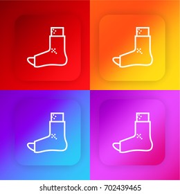 Plastered foot four color gradient app icon set