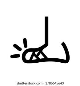 verputzte Fußsymbol oder Logo einzeln auf Zeichen, Vektorgrafik - hochwertige Vektorsymbole im schwarzen Stil
