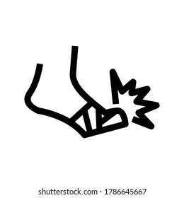 plastered foot icon or logo isolated sign symbol vector illustration - high quality black style vector icons
