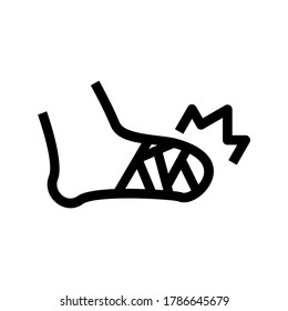plastered foot icon or logo isolated sign symbol vector illustration - high quality black style vector icons
