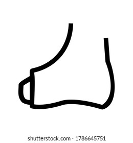 verputzte Fußsymbol oder Logo einzeln auf Zeichen, Vektorgrafik - hochwertige Vektorsymbole im schwarzen Stil
