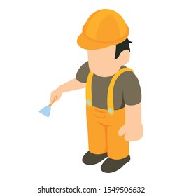 Plasterer icon. Isometric illustration of plasterer vector icon for web