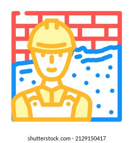 plasterer worker color icon vector. plasterer worker sign. isolated symbol illustration