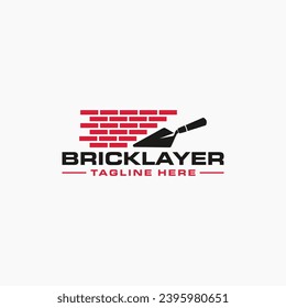 Plastering Brick Wall House with Pock Logo Vector Icon 1