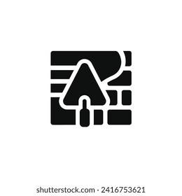 Plastering brick wall icon isolated on white background