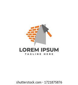 Pared de ladrillo de cemento con logotipo de pavo Ilustración de icono de vectores, logotipo de escayola de paredes de ladrillo