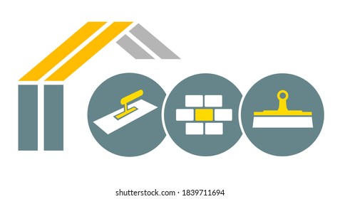 Plastering finishing company logo in vector quality.