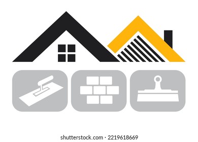 Plastering finishing company logo in vector quality.
